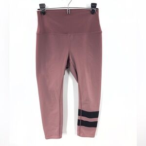 Alo Yoga High Waist Airbrush Ombre Leggings Womens Size S Mauve Pink Stripe Leg